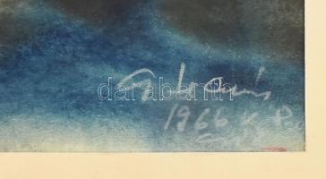 Gaál András (1936-2021): Erdélyi táj, 1966. Akvarell, papír, jelzett, hátoldalán Gaál András autográ...