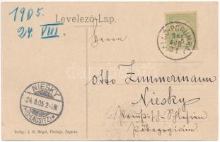 1905 Alsóporumbák, Unter-Bornbach, Porumbacu de Jos (Szeben, Sibiu); posta és községháza. J.H. Brige...