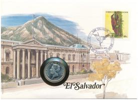 El Salvador 1977. 10c Ni-sárgaréz Francisco Morazan felbélyegzett borítékban, bélyegzéssel T:UNC El Salvador 1977. 10 Centavos Ni-brass Francisco Morazan in envelope with stamp and cancellation C:UNC