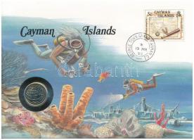 Kajmán-szigetek 1987. 10c felbélyegzett borítékban, bélyegzéssel, német nyelvű leírással T:UNC Cayman Islands 1987. 10 Cents in envelope with stamp and cancellation, with German description C:UNC