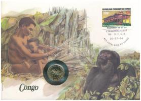 Kongó felbélyegzett borítékban, bélyegzéssel, benne Nyugat Afrikai Államok 1983. 10Fr, német nyelvű leírással T:UNC Congo in envelope with stamp and cancellation, in it West African States 1983. 10 Francs with German language description C:UNC