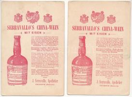 3 db RÉGI Serravallo reklámlap, nem képeslap hátoldalú / 3 pre-1945 Serravallo advertising cards (no...
