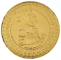 DN Magyar Aranyóriások - Rákóczi Zsigmond 10 gulden, 1607 aranyozott Cu utánveret kapszulában (46mm) T:PP