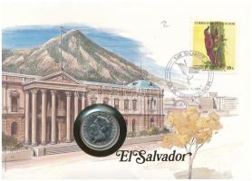 El Salvador 1977. 10c Ni-sárgaréz "Francisco Morazan" felbélyegzett borítékban, bélyegzéssel T:UNC El Salvador 1977. 10 Centavos Ni-brass "Francisco Morazan" in envelope with stamp and cancellation C:UNC