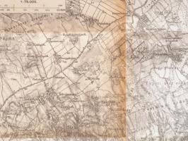 cca 1910 A Balaton-felvidék térképe. Tihannyal 44x38 cm Hajtva