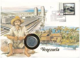 Venezuela 1977. 1B acél felbélyegzett borítékban, alkalmi bélyegzéssel T:UNC Venezuela 1977. 1 Bolívar steel in envelope with stamp, cancellation C:UNC