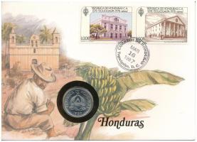 Honduras 1980. 10c Cu-Ni felbélyegzett borítékon, bélyegzéssel T:UNC Honduras 1980. 10 Centavos Cu-Ni in envelope with stamp C:UNC