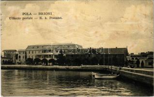 1910 Pola, Pula; Brioni. Ufficcio postale / Brijuni. K. k. Postamt (fl)