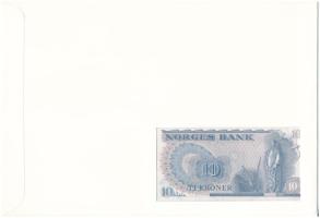 Norvégia 1977. 10K felbélyegzett borítékban, bélyegzéssel T:UNC 
Norway 1977. 10 Kroner in envelope...