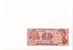 Honduras 1989. 1L felbélyegzett borítékban, bélyegzéssel T:UNC Honduras 1989. 1 Lempira in envelope ...