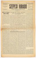 1938 Szepesi Hiradó, a szepesi (Felvidék) magyarság politikai hetilapja, 76. évf. 51. sz., 1938. dec. 17., a címlapon: ,,A december 18.-i országos választások. Esterházy János országos pártelnök üzenete a magyar választókhoz., kisebb szakadásokkal, 4 p.