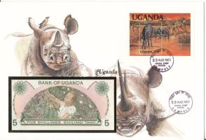 Uganda 1982. 5Sh felbélyegzett borítékban, bélyegzéssel T:UNC Uganda 1982. 5 Schilling in envelope with stamp and cancellation C:UNC