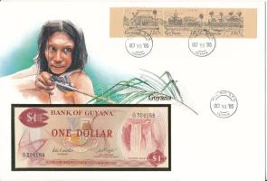 Guyana 1983. 1$ felbélyegzett borítékban, bélyegzéssel T:UNC Guyana 1983. 1 Dollar in envelope with stamp and cancellation C:UNC