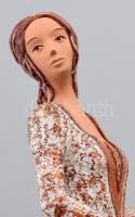 Berg kerámia női figura, mázas festett kerámia, jelzett, hibátlan, m: 32 cm