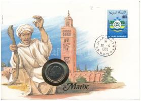 Marokkó 1974. 1D Cu-Ni felbélyegzett borítékban, bélyegzéssel T:AU Morocco 1974. 1 Dirham Cu-Ni in envelope with stamp, cancellation C:AU