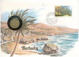 Barbados 1982. 5c felbélyegzett borítékban, bélyegzéssel T:UNC Barbados 1982. 5 Cents in envelope with stamp and cancellation C:UNC