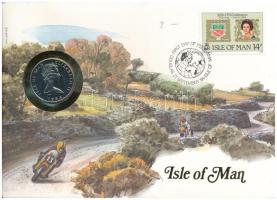 Man-sziget 1984. 10p Cu-Ni felbélyegzett borítékban, alkalmi bélyegzéssel T:UNC Isle of Man 1984. 10 Pence Cu-Ni in envelope with stamp and cancellation C:UNC