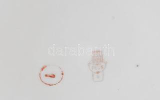 Zsolnay virágmintás 6 darab süteményes tányér, jelzett, matricás, kis kopással, d: 18 cm