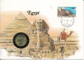 Egyiptom 1984. 5p felbélyegzett borítékban, bélyegzéssel T:UNC Egypt 1984. 5 Piastres in envelope with stamp and cancellation C:UNC