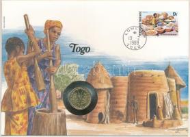 Togo 1987. 5Fr felbélyegzett borítékban, bélyegzéssel, német nyelvű leírással T:UNC Togo 1987. 5 Franc in envelope with stamp and cancellation, with German description C:UNC