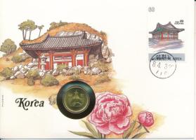 Dél-Korea 1983. 10J felbélyegzett borítékban, bélyegzéssel T:UNC  South Korea 1983. 10 Jeon in envelope with stamp and cancellation C:UNC