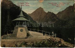 Tátra, Magas-Tátra, Vysoké Tatry; Tarpatak-völgy, Szilágyi Dezső emléktorony. Eiguntum Paul Sima kiadása / Kolbasské udolie / monument (EK)