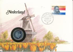 Hollandia 1980. 1G Ni felbélyegzett borítékban, bélyegzéssel T:UNC Netherlands 1980. 1 Gulden Ni in envelope with stamp, and cancellation C:UNC