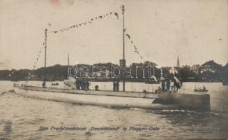 Barge with flag decoration