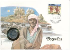 Botswana 1984. 10t felbélyegzett borítékban, bélyegzéssel, német nyelvű leírással T:UNC Botswana 1984. 10 Thebe in envelope with stamp and cancellation, with German description C:UNC