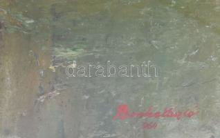 Benke László (1903-1983): Tavaszi fények. Olaj, farost, jelzett, üvegezett keretben, hátoldalán Képc...