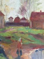 Benke László (1903-1983): Tavaszi fények. Olaj, farost, jelzett, üvegezett keretben, hátoldalán Képc...