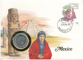 Mexikó 1981. 1P Cu-Ni, felbélyegzett borítékban, bélyegzéssel T:UNC Mexico 1981. 1 Peso Cu-Ni in envelope with stamp, cancellation C:UNC