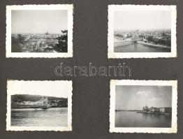 cca 1940 Kb 40 db Budapest látkép, Erzsébet híd, belvárost, stb 4x6 cm Albumban