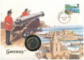 Guernsey 1987. 5p felbélyegzett borítékban, bélyegzéssel T:AU Guernsey 1987. 5 Pence in envelope with stamp and cancellation C:AU