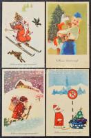 63 db MODERN magyar retro grafikai üdvözlő képeslap kis dobozban. Képzőművészeti Alap: KARÁCSONY / 63 modern Hungarian retro greeting graphic postcards in small box: Christmas