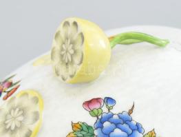 Herendi Viktória mintás bonbonier, jelzett, háncsnyomott, citrom fogóval, hibátlan, 14x9,5x11,5 cm