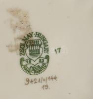 Zsolnay Sisy mintás porcelán ékszeres doboz. Kézzel festett, jelzett, hibátlan 10x10 cm