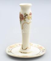 Zsolnay pillangó mintás gyertyatartó. Jelzett, kézzel festett, hibátlan, m: 14,5 cm