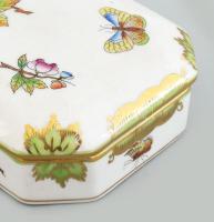 Herendi Viktória mintás szivartartó doboz, jelzett, hibátlan, 17x9 cm