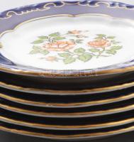 6+1 db Zsolnay tálka. Kézzel festett, jelzett, hibátlan d: 9 cm