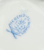 Herendi Viktória mintás lábas bonbonier, rózsa fogóval. Jelzett, hibátlan, d: 7,5 cm