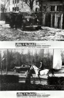 cca 1989 előtti ,,Vádol a felügyelő" című román film jelenetei és szereplői, 19 db vintage produkciós filmfotó (vitrinfotó, lobbyfotó) ezüst zselatinos fotópapíron, a használatból eredő (esetleges) kisebb hibákkal, 18x24 cm