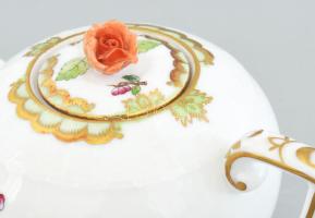 Herendi Viktória mintás kávékiöntő. Jelzett, rózsa fogóval, hibátlan, 17x9 cm