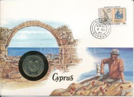 Ciprus 1983. 20c felbélyegzett borítékban bélyegzéssel T:UNC Cyprus 1983. 20 Cents in coin envelope with stamp and cancellation C:UNC