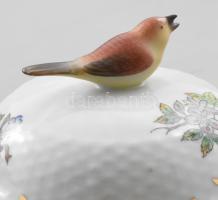 Herendi Viktória mintás cukorkínáló, madár fogóval. Jelzett, hibátlan, d: 9,5 cm, m: 10 cm