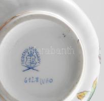 Herendi Viktória mintás cukorkínáló, madár fogóval. Jelzett, hibátlan, d: 9,5 cm, m: 10 cm