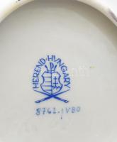 Herendi Viktória mintás kagyló alakú ékszeres tálka. Jelzett, hibátlan, 10,5x10,5 cm