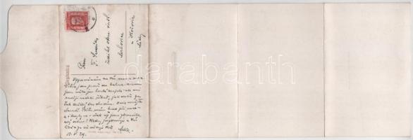 1929 Pöstyén, Pistyan, Piestany; kihajtható 5 részes leporellólap / foldable 5-tiled leporellocard, ...