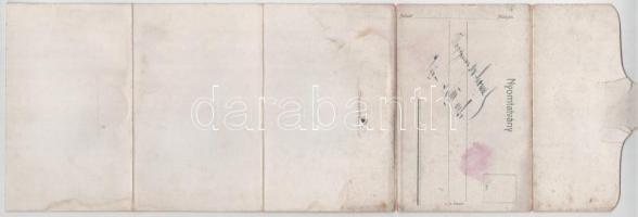 1918 Pöstyén, Pistyan, Piestany; kihajtható 5 részes leporellólap, rajta zsinagóga / foldable 5-tile...