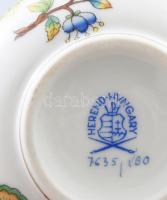 Herendi Viktória mintás ékszeres doboz, rózsa fogóval. Jelzett, hibátlan, d: 8 cm